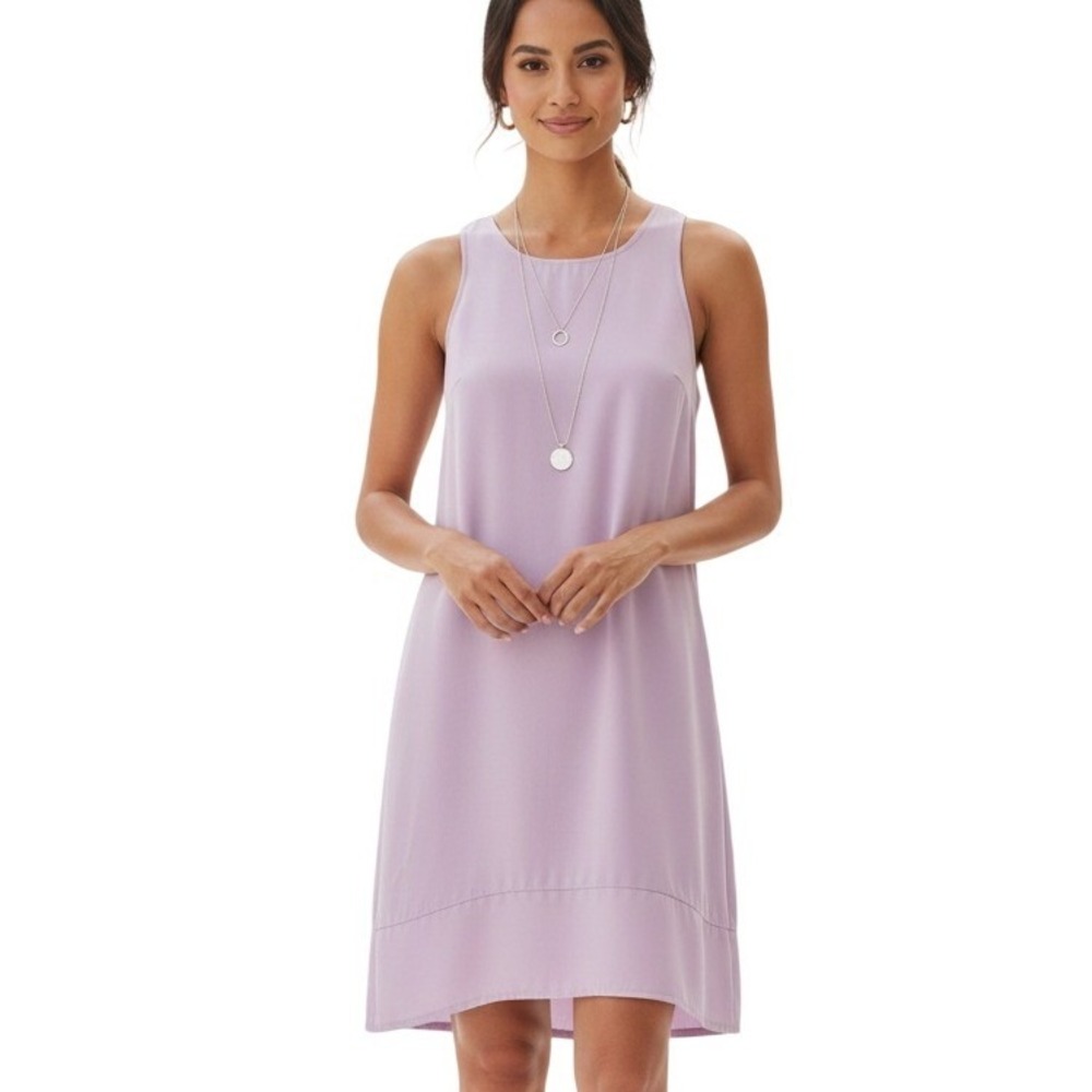 LEITH Sharon Dress Pastel Lilac Lavender Racerback Lined Shift Women sz S Dainty